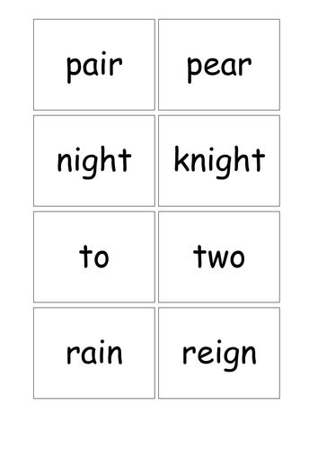 Homophones game | Teaching Resources