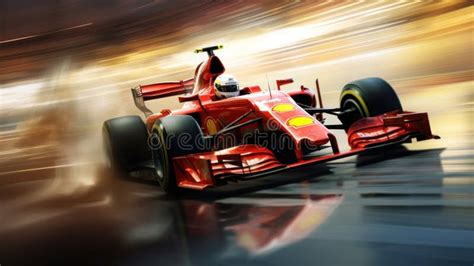 Speed of a Formula One Car on the Motion Stock Image - Image of leader ...