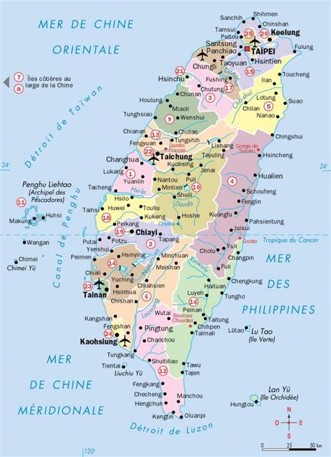 Taiwan cities map - Map of Taiwan cities (Eastern Asia - Asia)