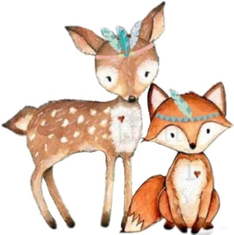 Tribal Clipart Woodland - Fox Tribal Woodland Animals - Png Download - Full Size Clipart ...