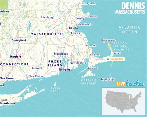 Map of Dennis, Massachusetts - Live Beaches