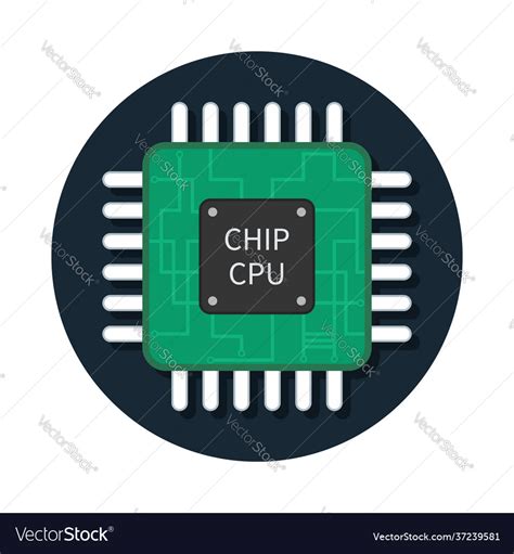 Cpu chip icon microchip semiconductor icon Vector Image