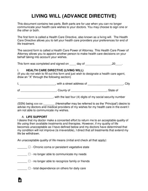 Kaiser Healt Care Directives Fill Online Printable – Living Will Forms ...