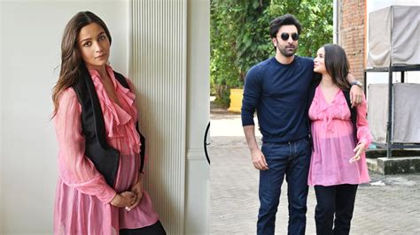 Alia Bhatt flaunts her baby bump in sheer-ruffled top as she promotes 'Brahmastra' with Ranbir ...