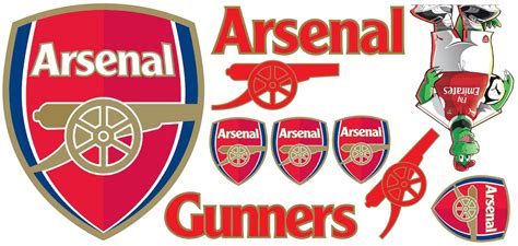 Arsenal FC One Colour Crest Gunners Wall Sticker Set | Etsy