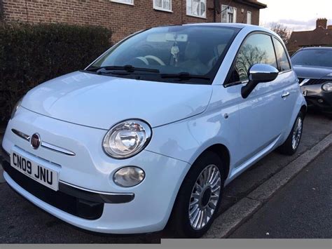 Fiat 500 (Automatic) 45,000 miles - Baby blue, Ivory interior | in ...