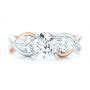 18k Rose Gold And Platinum Custom Two-tone Three Stone Diamond Engagement Ring #102912 - Seattle ...