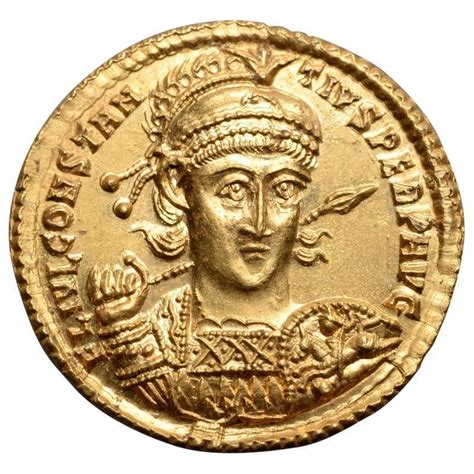 Superb Ancient Roman Gold Solidus Coin of Emperor Constantius II, 355 ...