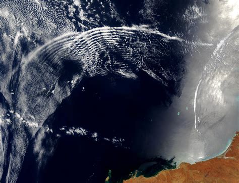 NASA Visible Earth: Atmospheric gravity waves and internal waves off Australia