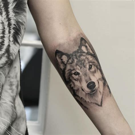 black & gray wolf tattoo © Anders Grucz Wolf Tattoos, Grey Wolf Tattoo, Small Wolf Tattoo ...