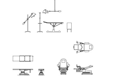 Hospital operation theatre equipment 2d plan - Cadbull