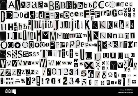 Newspaper magazine alphabet letters numbers hi-res stock photography and images - Alamy