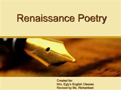 PPT - Renaissance Poetry PowerPoint Presentation, free download - ID:3682381