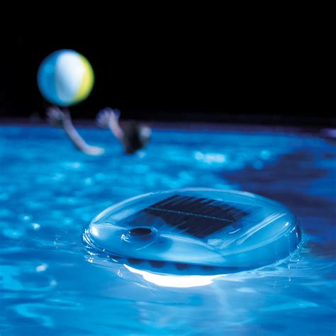 Intex 28690E Solar Powered LED Floating Pool Night Light, Auto On Color Changing | eBay