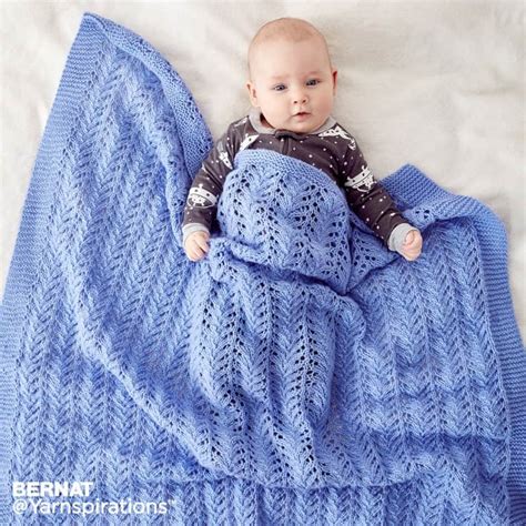 Easy Lace Baby Blanket Knitting Pattern - Mike Nature