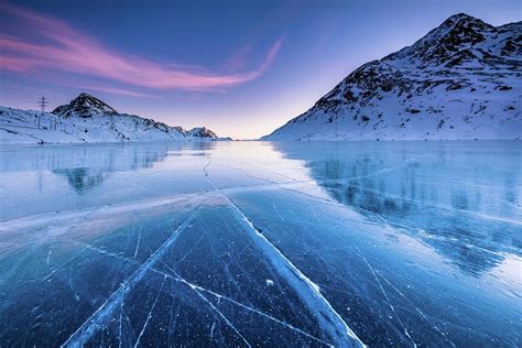 Ice Cracks In The Frozen Lake Digital Art by Lucie Debelkova - Fine Art ...