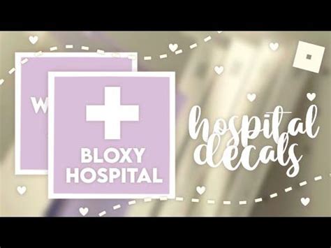 AESTHETIC Hospital Decals For BLOXBURG! (purple edition!) | Hospital, Bloxburg decal codes ...