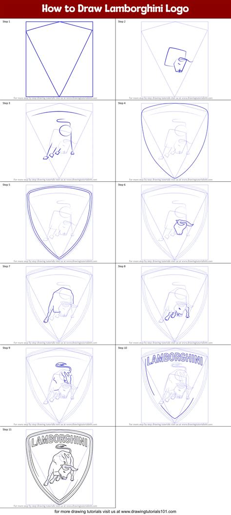 How to Draw Lamborghini Logo (Brand Logos) Step by Step ...