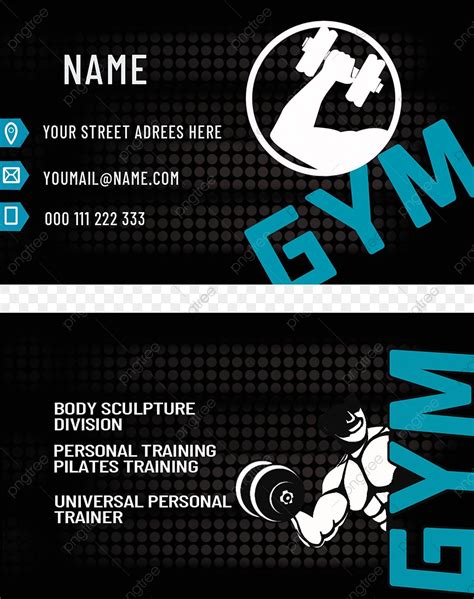 Personal Fitness Trainer Black Business Card Template Download on Pngtree