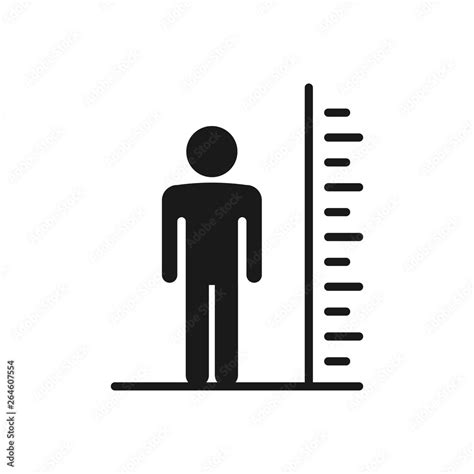 Man tall scale icon. Vector Illustration height symbol. Tall person icon Stock Illustration ...