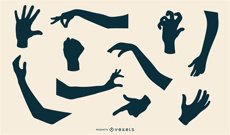 Hand And Arm Silhouette Collection Vector Download