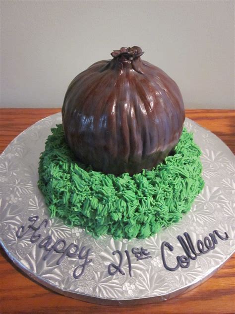 a birthday cake made to look like an onion