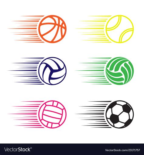 Moving balls set Royalty Free Vector Image - VectorStock