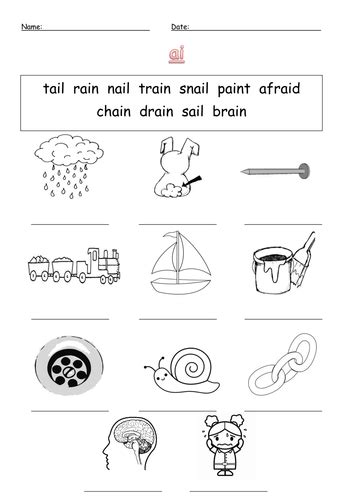 ai digraph labelling worksheet ai | Teaching Resources