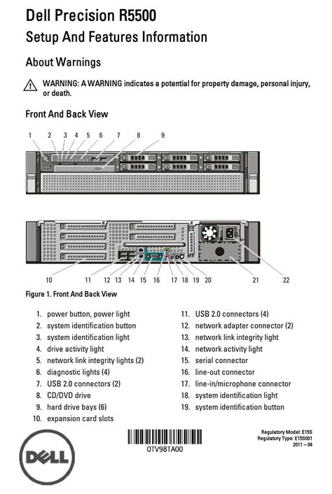 DELL PRECISION R5500 SETUP & FEATURES MANUAL Pdf Download | ManualsLib