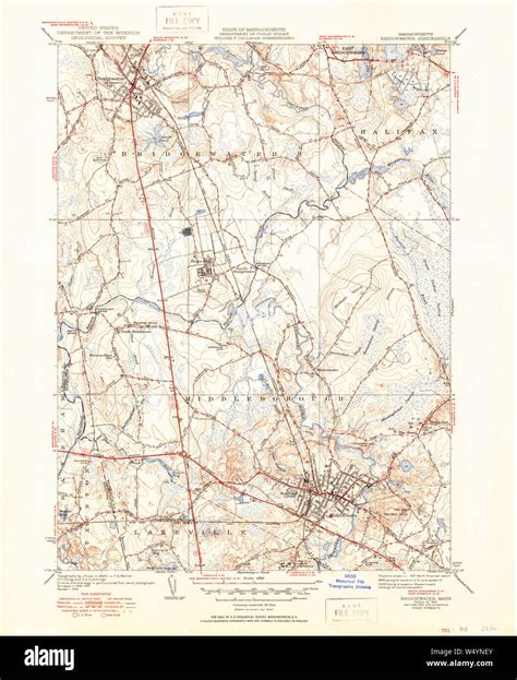 Massachusetts USGS Historical Topo Map MA Bridgewater 351583 1940 31680 ...