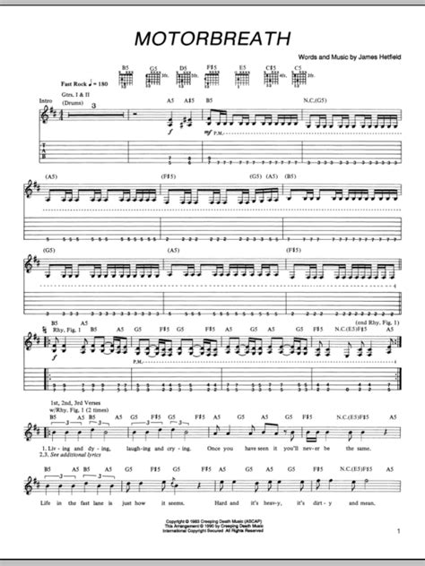 Motorbreath by Metallica - Guitar Tab - Guitar Instructor