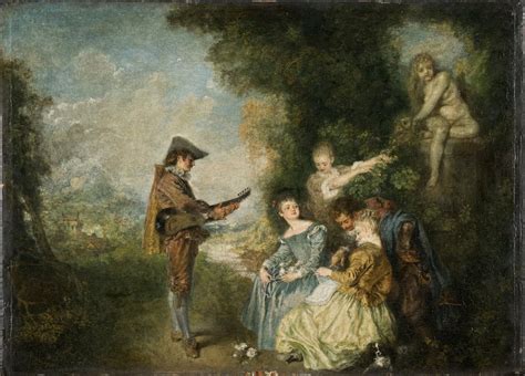 The Love Lesson, Jean-Antoine Watteau, 1716-17. Nationalmuseum Sweden | Краска, Картины, Художники