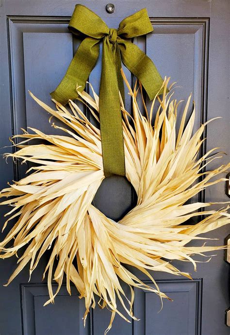 Fall Spiral Corn Husk Wreath Halloween Corn Husk Wreath - Etsy