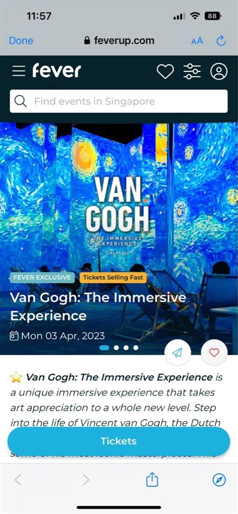 Van Gogh Ticket, Tickets & Vouchers, Event Tickets on Carousell