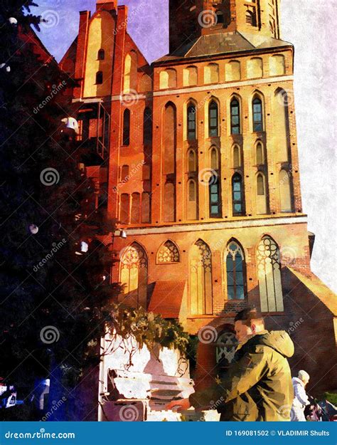 Cathedral in Kaliningrad editorial photography. Image of evening ...