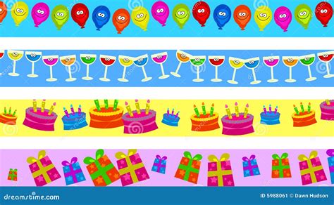 Birthday borders stock illustration. Illustration of patterned - 5988061