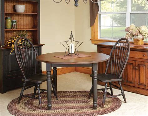 Vintage 3 Piece Dinette Set - Table is shown with Antiqued Black & Heritage Finish - Chairs ...