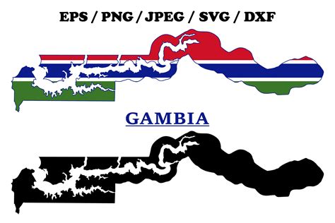 Gambia National Flag Map Design Graphic by terrabismail · Creative Fabrica