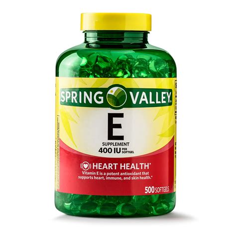 Spring Valley Vitamin E Vitamins & Supplements, 1 Softgel, 500 Ct - Walmart.com - Walmart.com