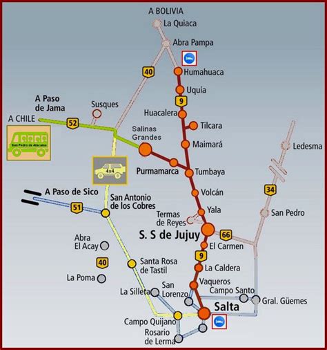 Quebrada de Humahuaca carte » Voyage - Carte - Plan