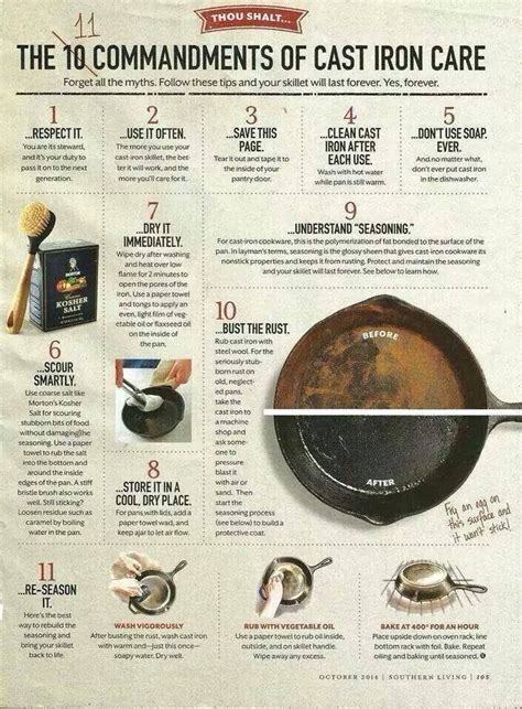 11 Cast Iron Commandments | Cast iron cleaning, Cast iron recipes, Cast iron cooking