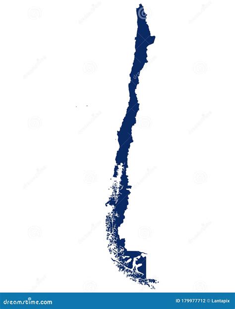 Mapa De Chile En Color Azul Ilustración del Vector - Ilustración de ...