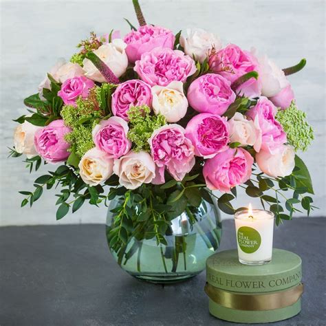 David Austin Mixed Pink Cottage Garden | Pink flower arrangements, David austin roses bouquet ...