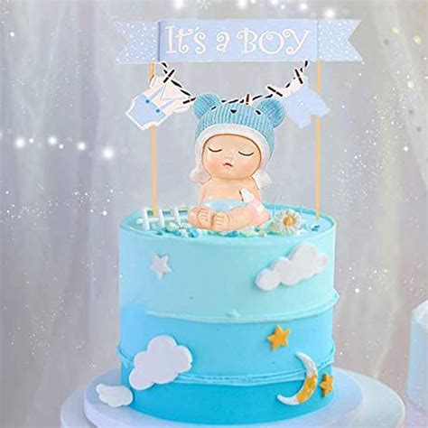 JeVenis 2 PCS Blue Baby Boy Cake Decoration Boy Cake Philippines | Ubuy