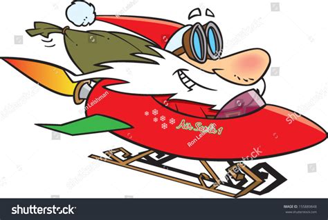 Cartoon Santa Claus Riding In A Rocket Sled Stock Vector Illustration 155889848 : Shutterstock