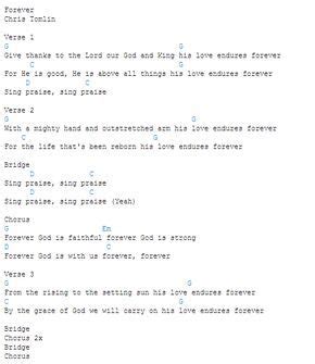 Chris Tomlin - Forever (Chords) | Easy guitar songs, Christian song lyrics, Ukulele songs
