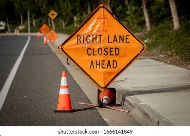 Bike Lane Closed Ahead Other Sign Stock Photo 1666141837 | Shutterstock