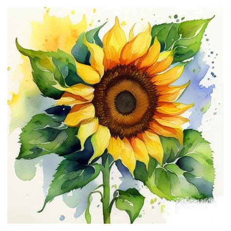 sunflower drawing watercolor clipart | Clipart Nepal