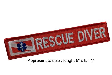 RESCUE DIVER Patch Scuba Diver Skin Diver Master Diver Rescue Dive Master Embroidered Morale Sew ...