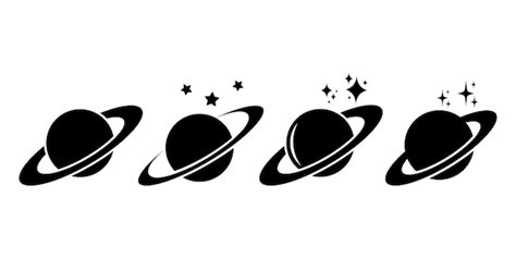 Premium Vector | Set of planets vector icons. Planet Saturn with stars ...